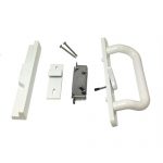 #428- White Sliding Door Handle and Lock Set