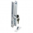 #445W- White-Plated Patio Door Lock with Key