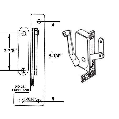 #231- 2-1/2 in. Silver Left Hand Awning Window Operator for Keller/PGT ...