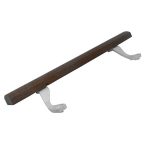 #442W- Wood Patio Door Handle with White Bracket