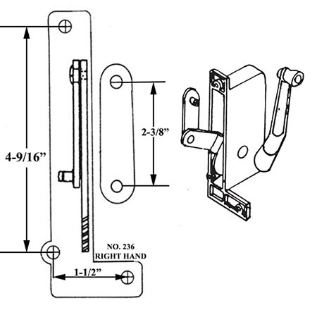 Awning Window Operator for ABC 2-3/16" Link Arm 